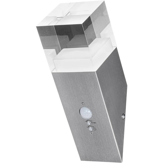 LEDVANCE Endura Style Cube Crystal Sensor 4058075474192 LED-utomhusväggbelysning med rörelsedetektor 5.00 W EEK: beroende av ljuskälla Stål