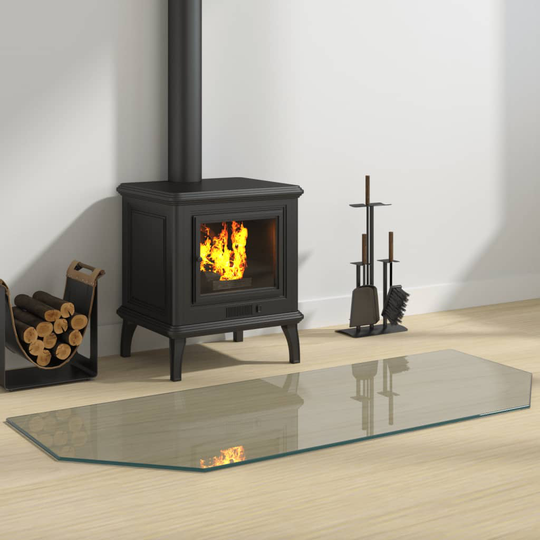 vidaXL Glasskiva för öppen spis sexkantig 120x50 cm