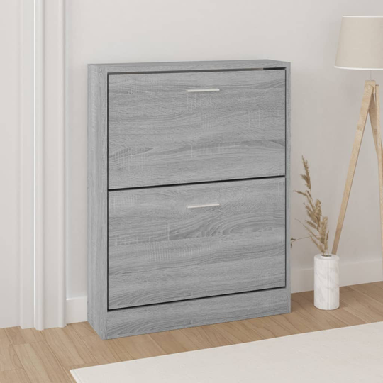 vidaXL Skoskåp grå sonoma 59x17x81 cm konstruerat trä