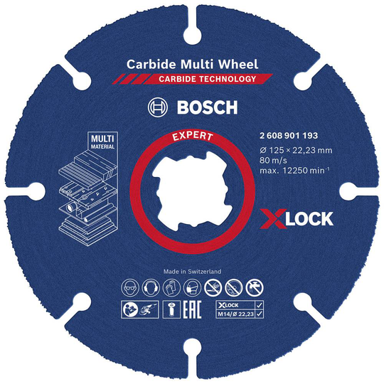 Separationspår rakt 1 st 125 mm 22.23 mm Bosch Accessories EXPERT Carbide Multi Wheel X-LOCK 2608901193 1 st