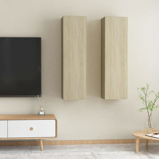 vidaXL TV-skåp 2 st sonoma-ek 30,5x30x110 cm spånskiva