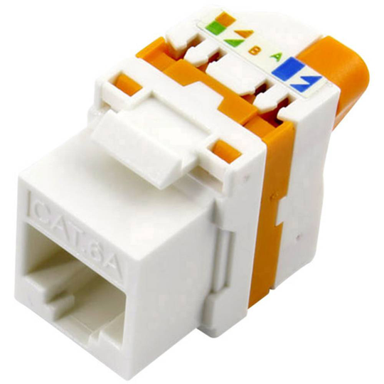 RJ45-koppling, CAT 6a Koppling rak Vit, Orange TRU COMPONENTS 93038C364 1 st