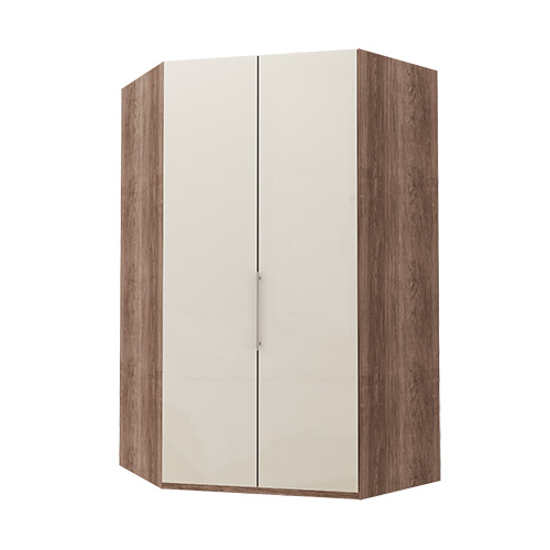Walk-in Atlanta garderob 216 cm, Mörk rustik ek, Magnolia glas