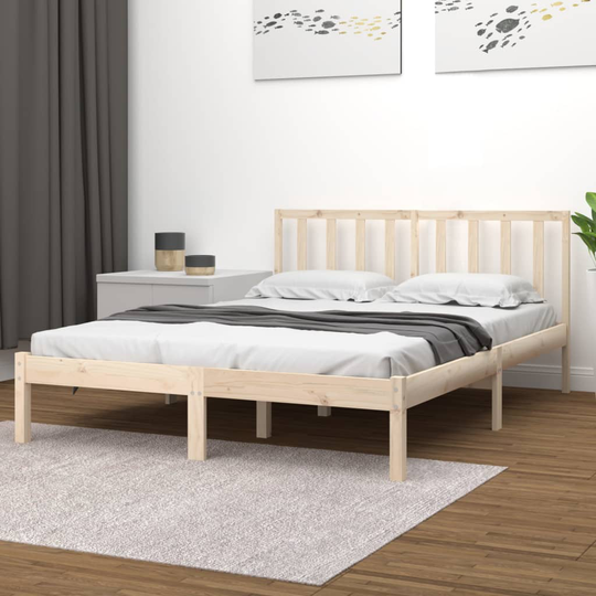 vidaXL Sängram massivt furu 200x200 cm