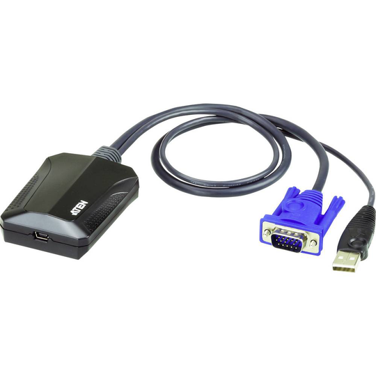KVM Adapter [1x VGA hane, USB 2.0 A hane - 1x USB 2.0 Mini-B hona] Svart ATEN