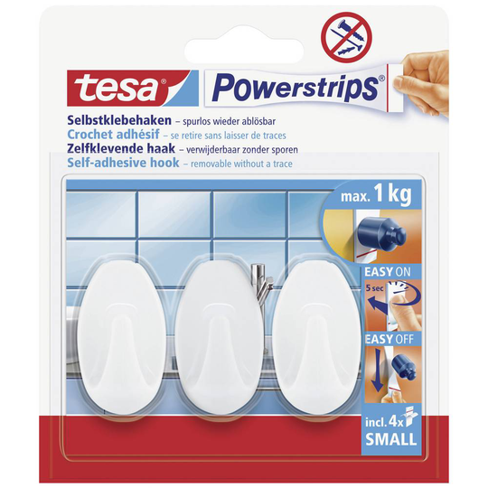 Powerstrips® krok oval Vit POWERSTRIPS® tesa Innehåll: 3 st