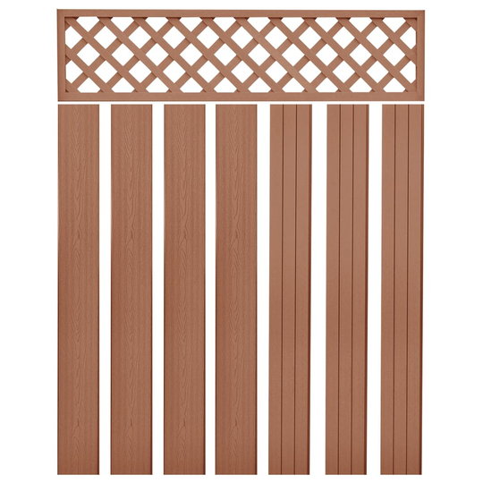 vidaXL Staketbrädor reserv WPC 7 st 170 cm brun
