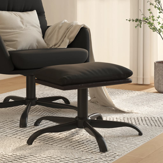 vidaXL Fotpall svart 60x60x39 cm tyg och konstläder