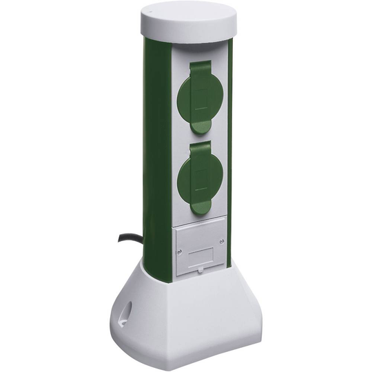 REV 0068200021 Trädgårdsstickkontakt 2x Grå, Grön