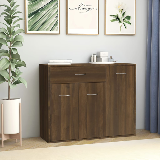 vidaXL Skänk brun ek 88x30x70 cm konstruerat trä