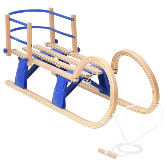 vidaXL Hopfällbar kälke med ryggstöd 110 cm plywood