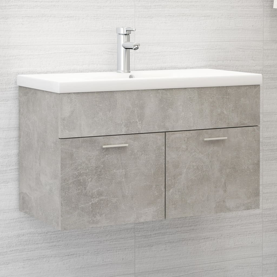 vidaXL Tvättställsskåp betonggrå 80x38,5x46 cm spånskiva