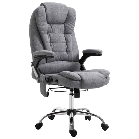 vidaXL Massagekontorsstol grå polyester