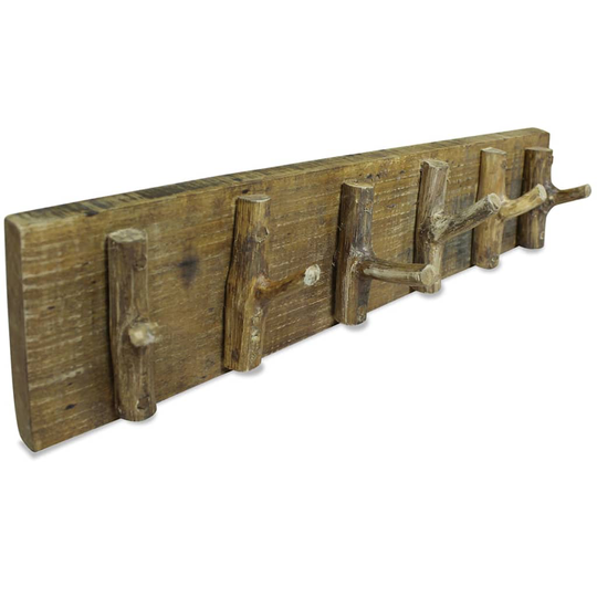 vidaXL Klädhängare återvunnet massivt trä 60x15 cm