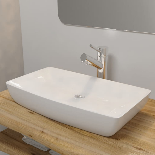 vidaXL Handfat Mälaren 71x39cm vit