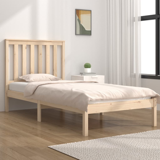 vidaXL Sängram massiv furu 90x190 cm enkelsäng