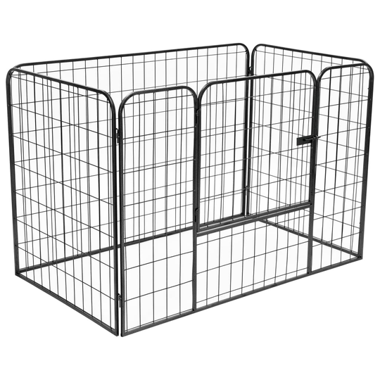 vidaXL Slitstark hundhage svart 120x80x70 cm stål