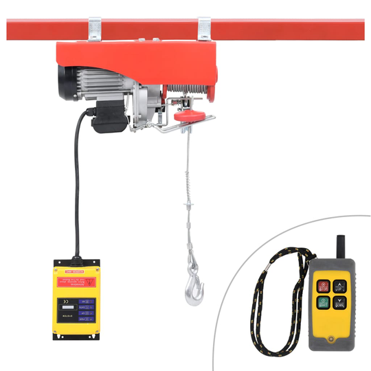 vidaXL Elektrisk vinsch med trådlös fjärrkontroll 1300 W 500/999 kg