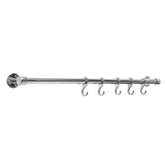 Linfalk Relingsstång komplett m fäst/5 krok, 1195mm i rostfritt 6KRS500G1195K504