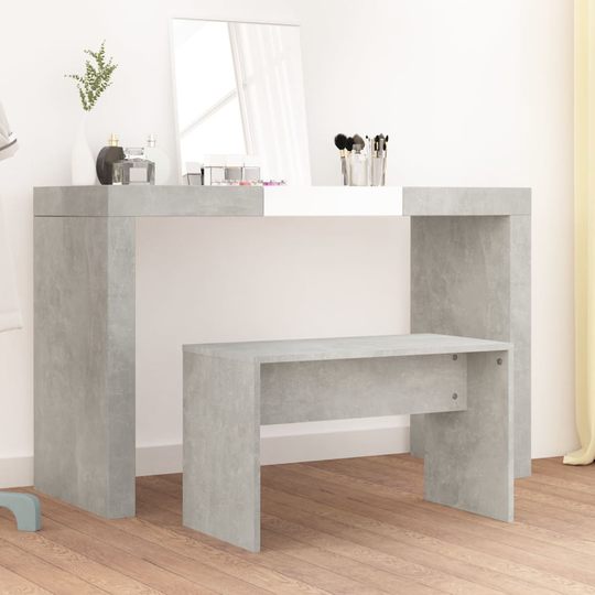 vidaXL Sminkpall betonggrå 70x35x45 cm konstruerat trä