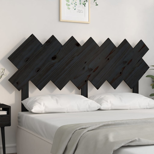 vidaXL Sänggavel svart 141x3x80,5 cm massiv furu