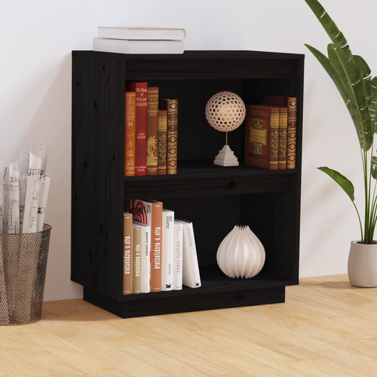 vidaXL Konsolbord svart 60x34x75 cm massiv furu