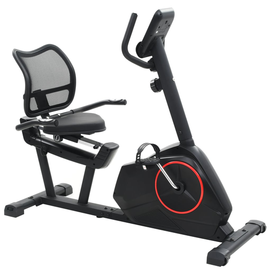 vidaXL Liggande motionscykel magnetisk drift och pulsmätning