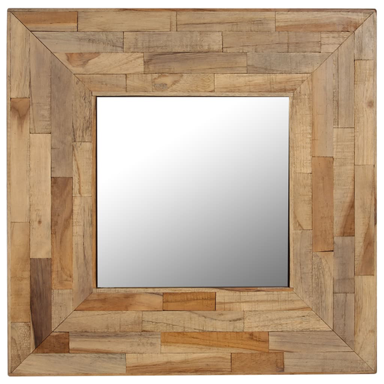 vidaXL Spegel i återvunnen teak 50x50 cm