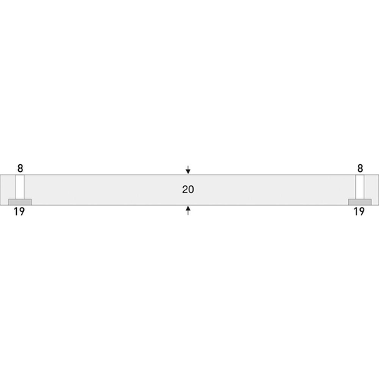 Moravia 422.18.949 MORION-krockskydd fyrkant - rund pelare gul/svart (B x H x D) 500 x 200 x 20 mm