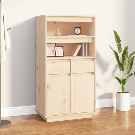vidaXLHögskåp 60x40x116,5 cm massiv furu