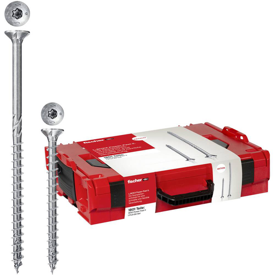 Fischer L-BOXX 102 Power-Fast II 558739 Spånskivs-skruv T-profil Stål galvaniskt förzinkad 1801 delar