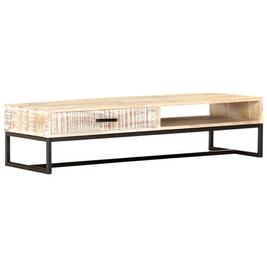 vidaXL Soffbord vit 117x50x30 cm massivt akaciaträ