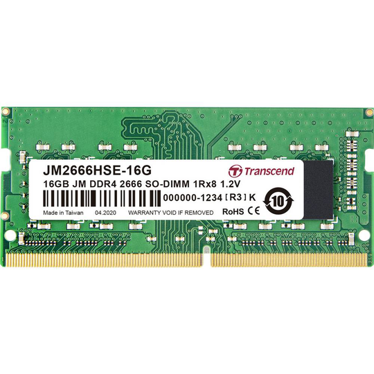 Transcend JM2666HSE-16G Internminne Laptop Modul JetRam 16 GB 1 x 16 GB DDR4 2666 MHz CL19