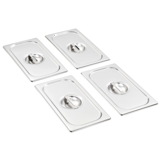 vidaXL Lock till GN-kantin 1/3 4 st rostfritt stål
