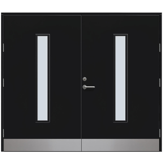 Slagport Stehag 2500 x 2100 mm, Frostat glas, Svart