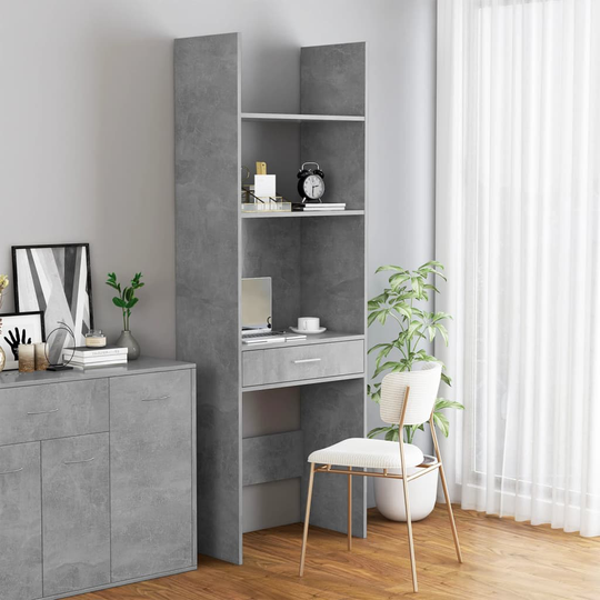 vidaXL Bokhylla betonggrå 60x35x180 cm spånskiva