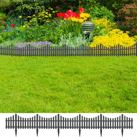 vidaXL Rabattkanter 17 st antracit 10 mm PP