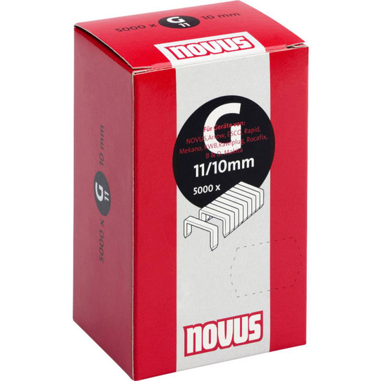 Flattrådshäftklammer - typ 11 5000 st Novus 105116300 N/A Mått (L x B) 10 mm x 10.6 mm