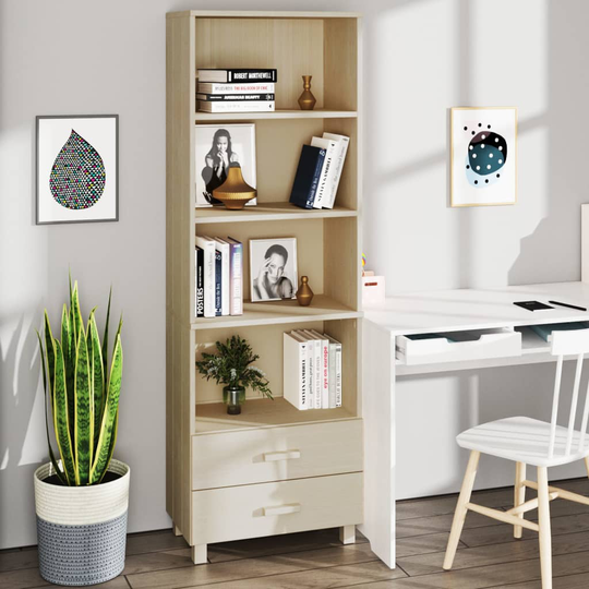vidaXL Högskåp honungsbrun 60x35x180 cm massiv furu