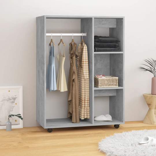 vidaXL Garderob betonggrå 80x40x110 cm spånskiva