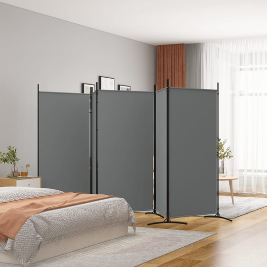 vidaXL Rumsavdelare 5 paneler antracit 433x180 cm tyg
