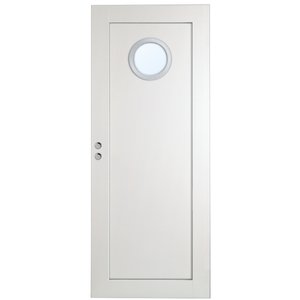 Skjutdörr Öland - 1-spegel - Runt glas Aluminiumring - Massiv