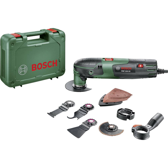 Bosch Home and Garden PMF 220 CE Set 0603102001 Multiverktyg inkl. Tillbehör, inkl. väska 16 delar 220 W