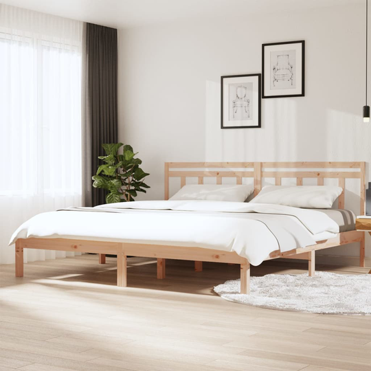 vidaXL Sängram massivt trä 200x200 cm