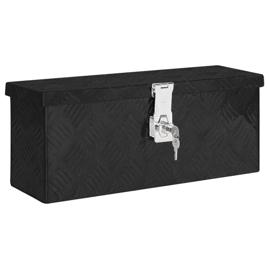 vidaXL Förvaringslåda svart 50x20,5x15 cm aluminium