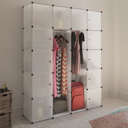 vidaXL Förvaringsskåp med 14 utrymmen vit 37x146x180,5 cm