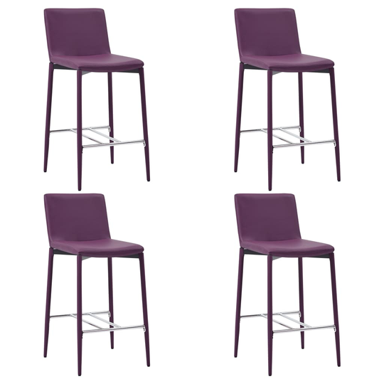 vidaXL Barstolar 4 st lila konstläder