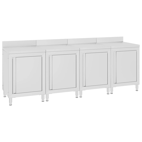 vidaXL Arbetsbänk för storkök 240x60x96 cm rostfritt stål