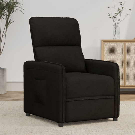 vidaXL Reclinerfåtölj svart mikrofibertyg