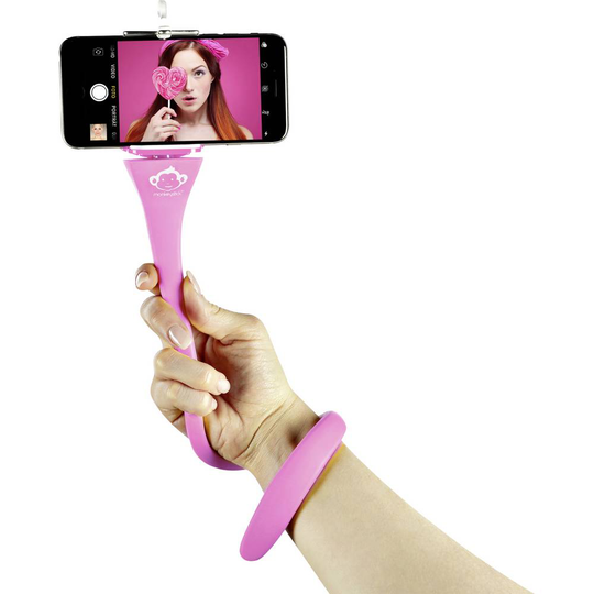 Selfie Stick Monkeystick SELMONKEYP Rosa Bluetooth, inkl. smarthpone-hållare